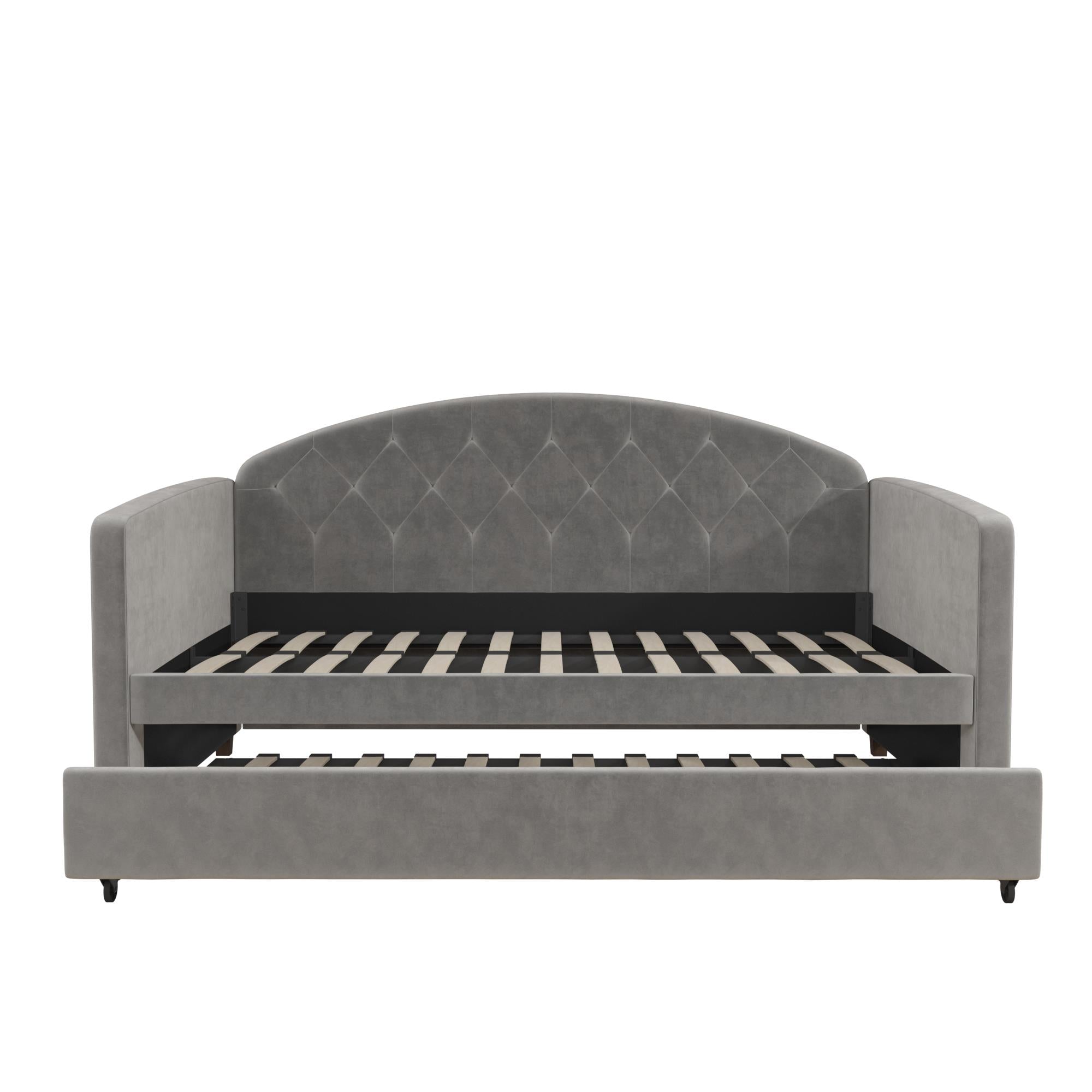 DHP Ilena Upholstered Daybed - Light Gray - Twin-Over-Twin
