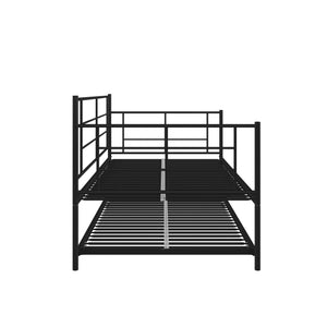 RealRooms Praxis Metal Daybed with Trundle - Black - Twin