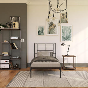 RealRooms Praxis Metal Bed - Black - Twin