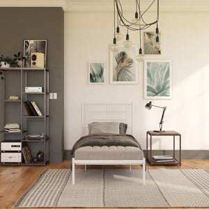 RealRooms Praxis Metal Bed - White - Twin