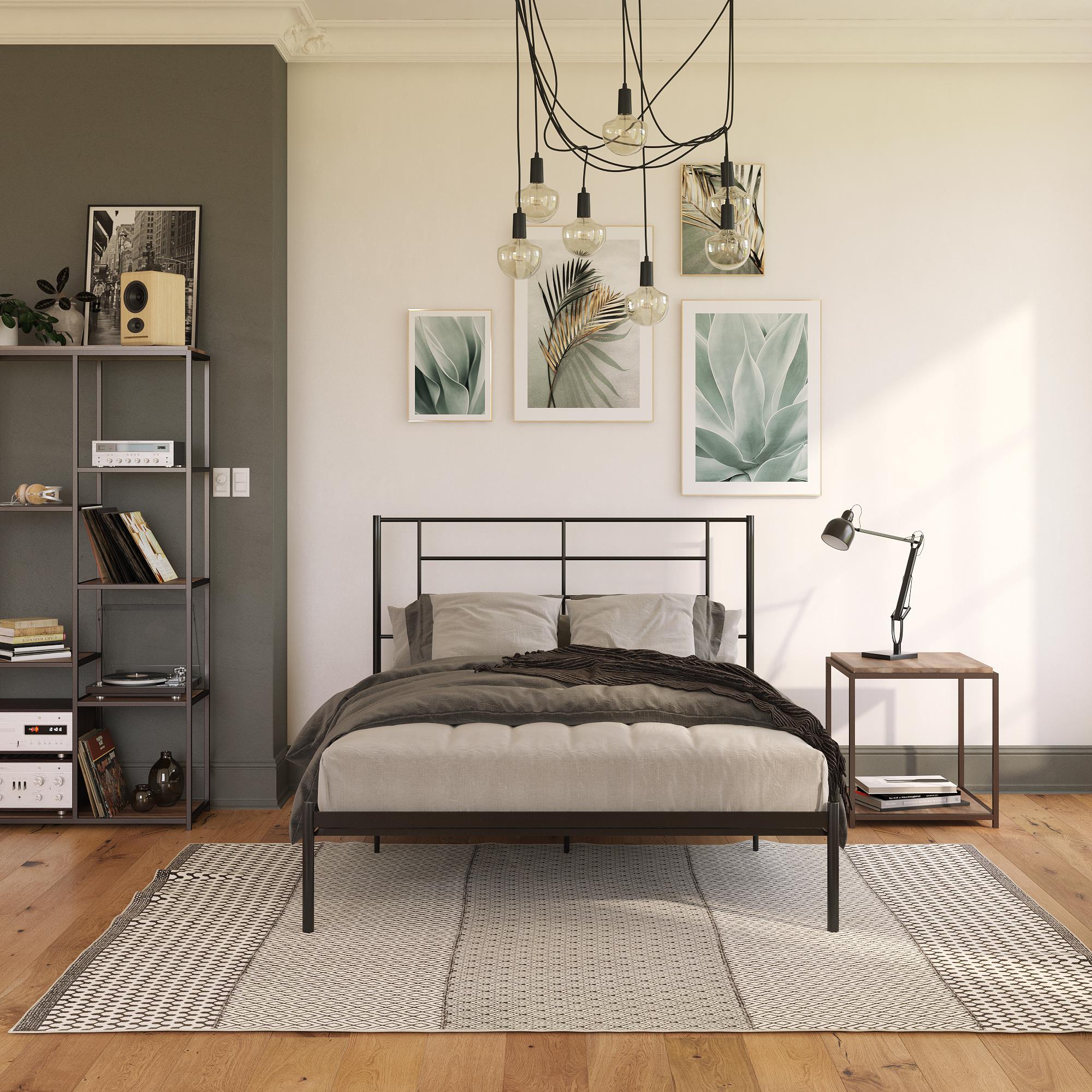 RealRooms Praxis Metal Bed - Black - Full