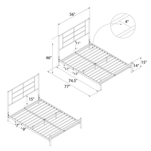 RealRooms Praxis Metal Bed - Black - Full