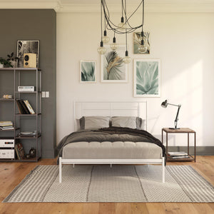 RealRooms Praxis Metal Bed - White - Full