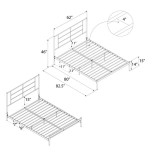 RealRooms Praxis Metal Bed - Black - Queen