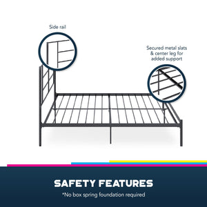 RealRooms Praxis Metal Bed - Black - King