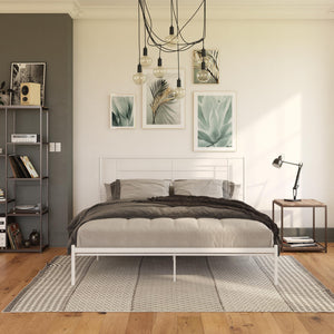 RealRooms Praxis Metal Bed - White - King