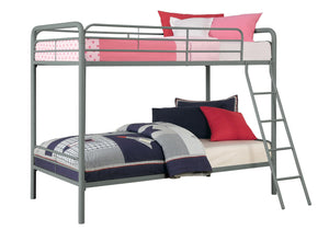 DHP Dusty Kids' Bunk Bed - Silver - Twin-Over-Twin