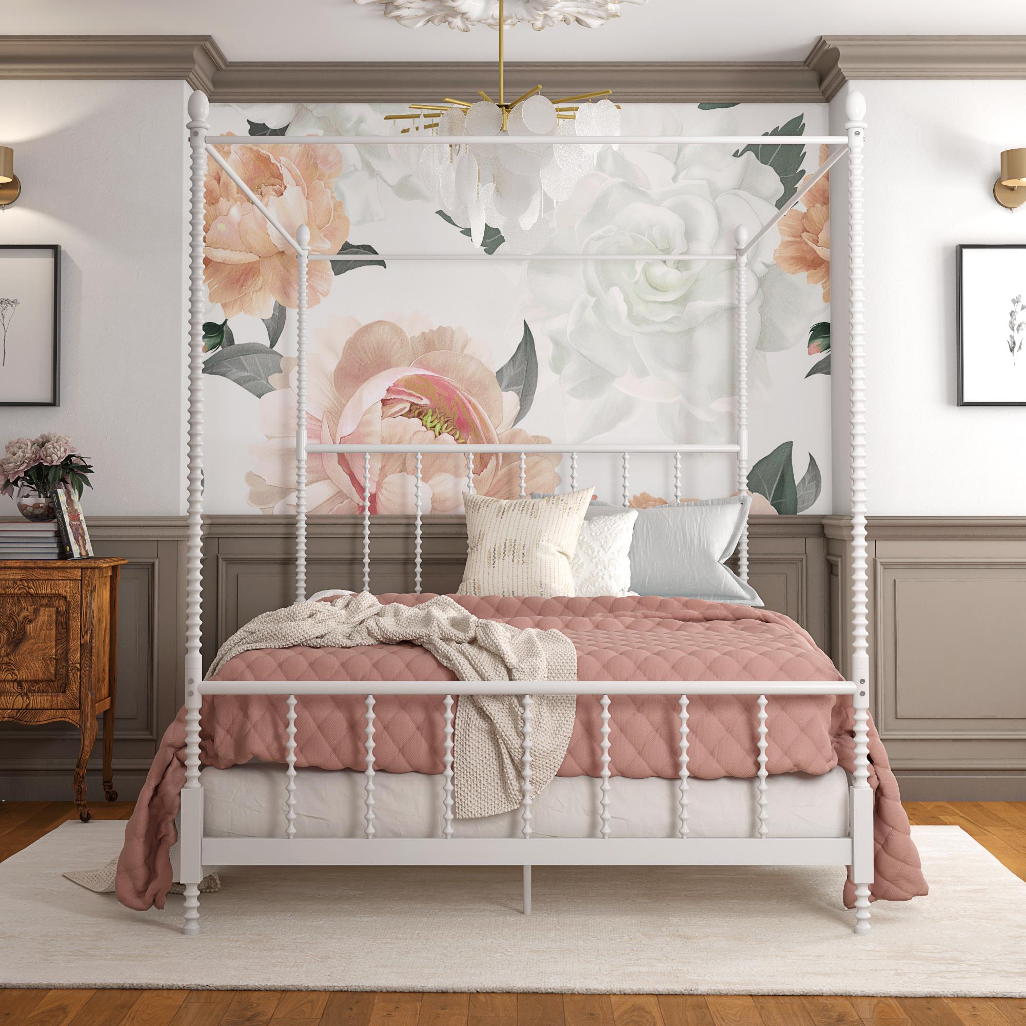 DHP Jenny Lind Metal Canopy Bed Frame - White - Full