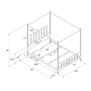 DHP Jenny Lind Metal Canopy Bed Frame - White - Queen