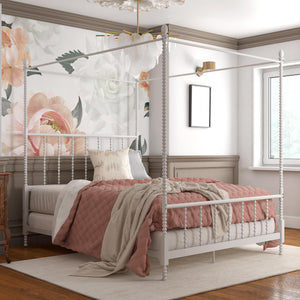 DHP Jenny Lind Metal Canopy Bed Frame - White - Queen