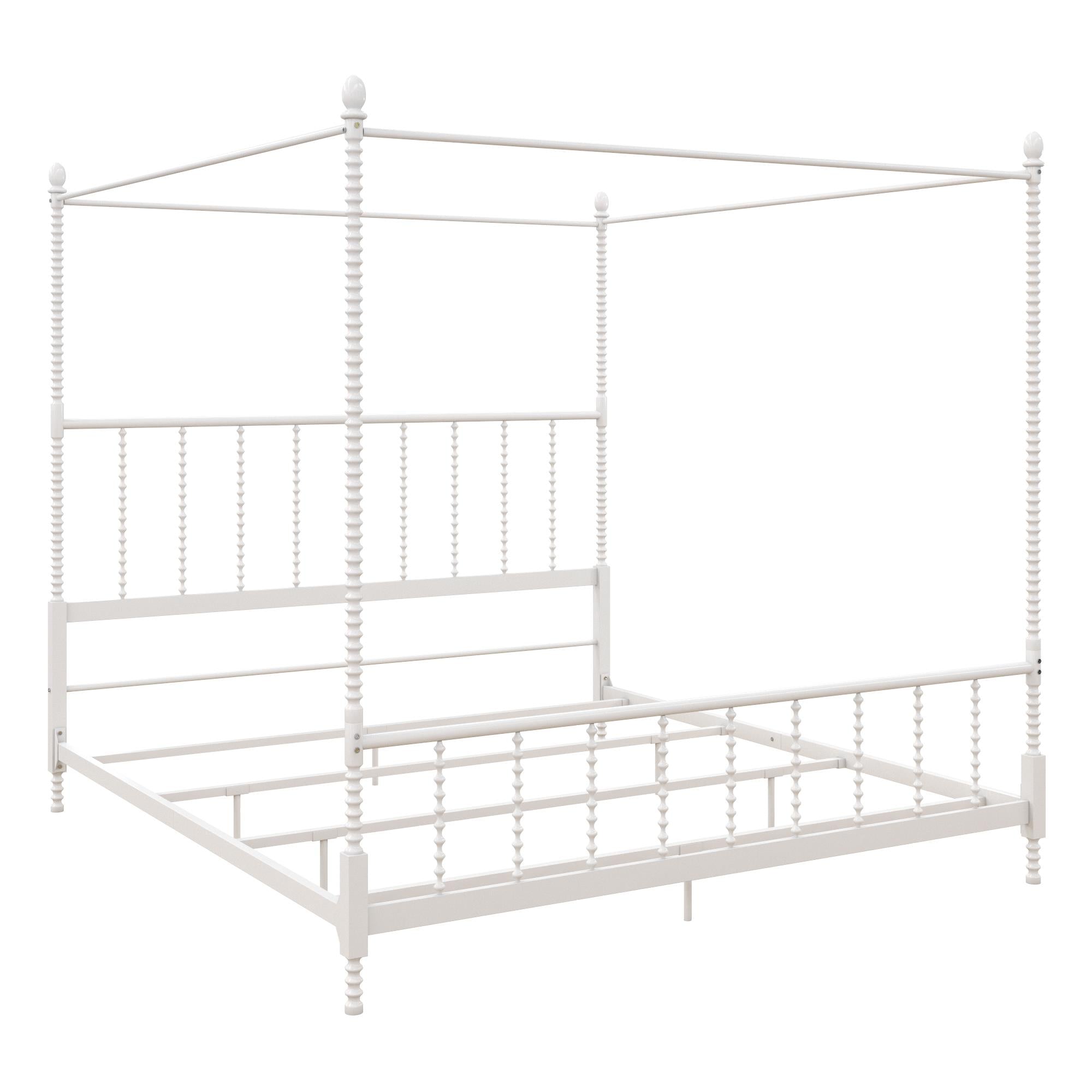 DHP Jenny Lind Metal Canopy Bed Frame - White - King