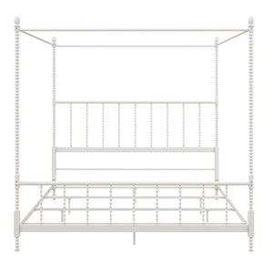 DHP Jenny Lind Metal Canopy Bed Frame - White - King