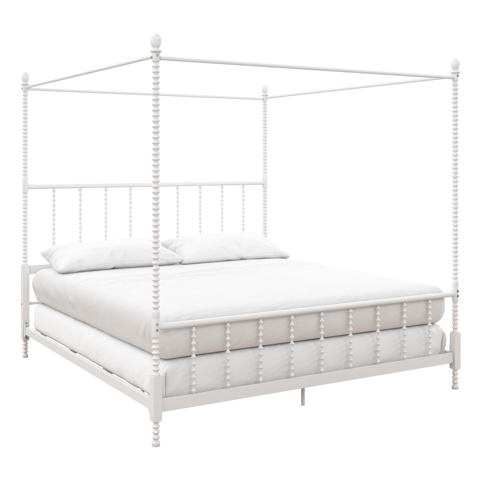 DHP Jenny Lind Metal Canopy Bed Frame - White - King
