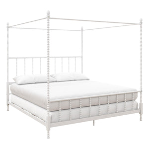 DHP Jenny Lind Metal Canopy Bed Frame - White - King