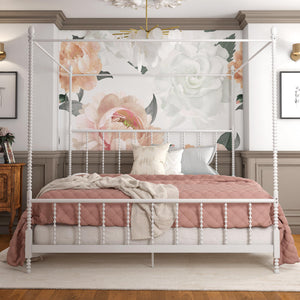 DHP Jenny Lind Metal Canopy Bed Frame - White - King