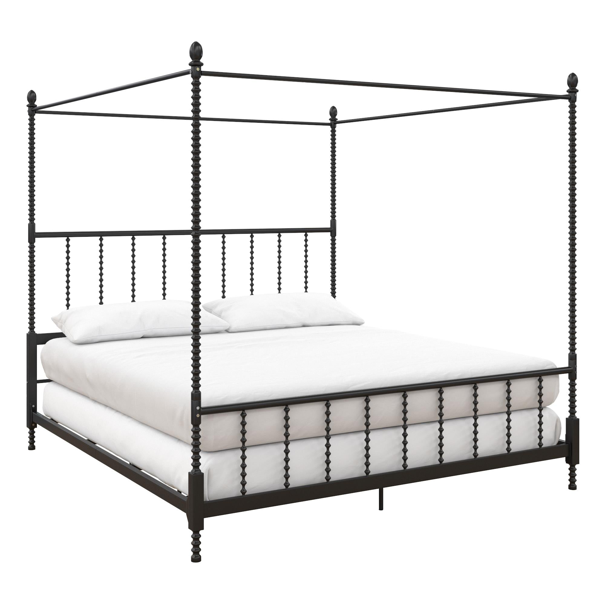 DHP Jenny Lind Metal Canopy Bed Frame - Black - King