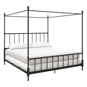 DHP Jenny Lind Metal Canopy Bed Frame - Black - King