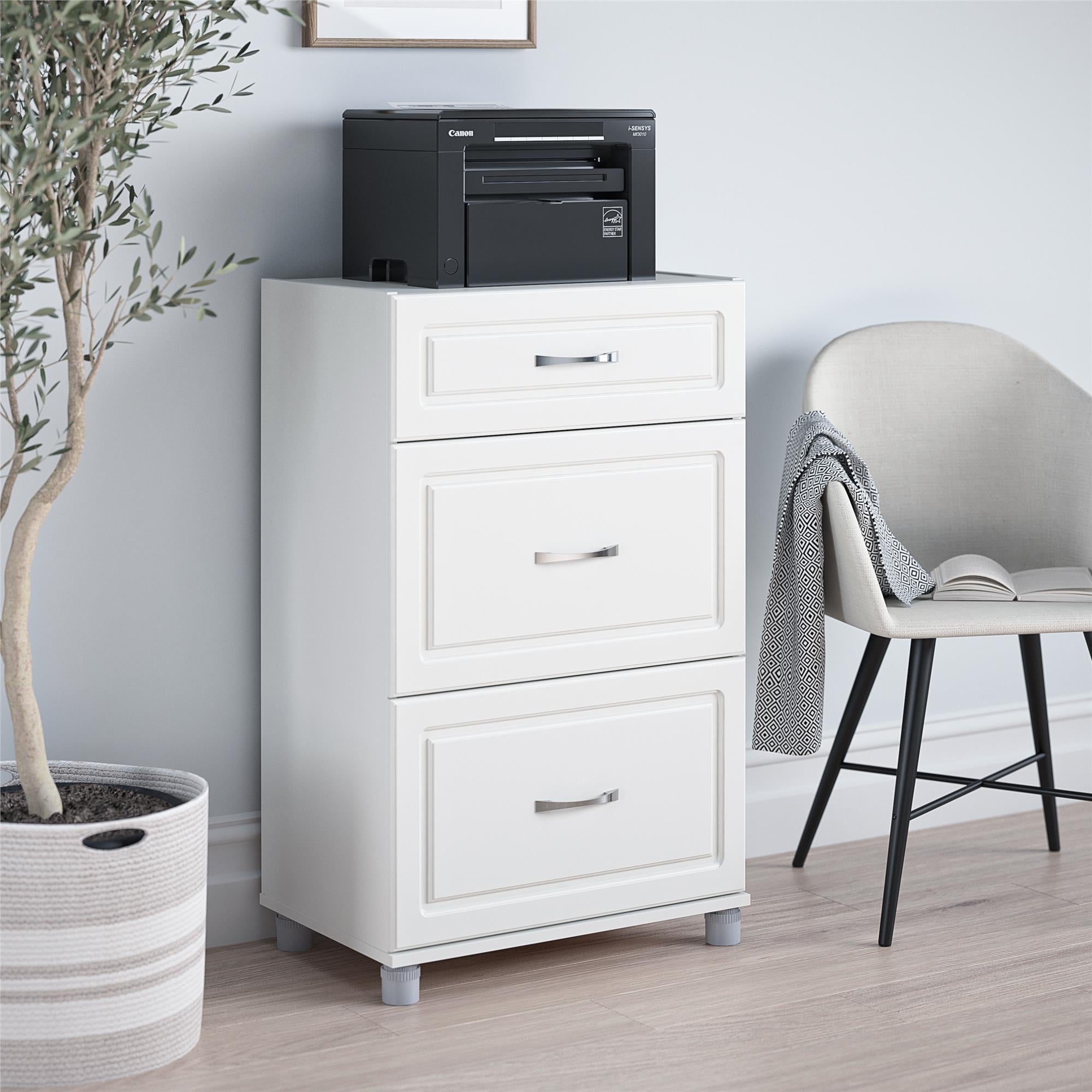 Systembuild Evolution Kendall 24" 3 Drawer Base Cabinet - White