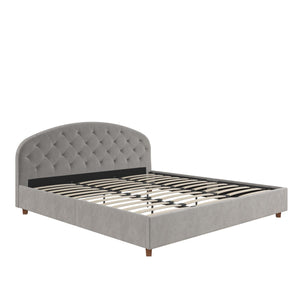 DHP Ilena Upholstered Bed Frame - Light Gray - King