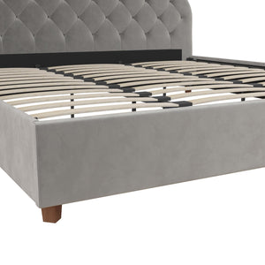 DHP Ilena Upholstered Bed Frame - Light Gray - King