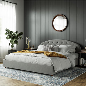 DHP Ilena Upholstered Bed Frame - Light Gray - King