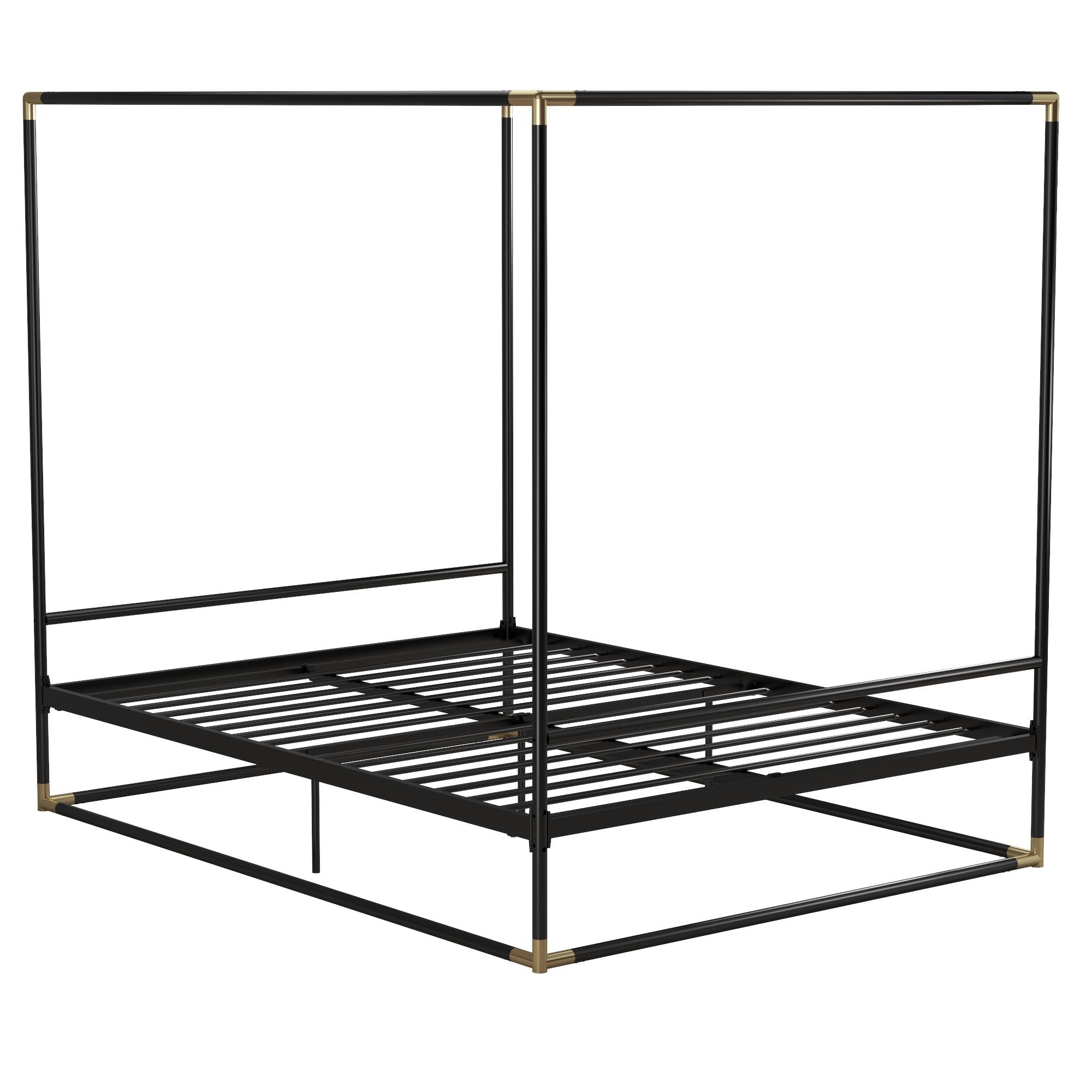 CosmoLiving Celeste Canopy Metal Bed - Black - Queen