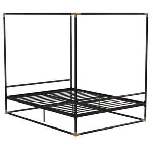 CosmoLiving Celeste Canopy Metal Bed - Black - Queen