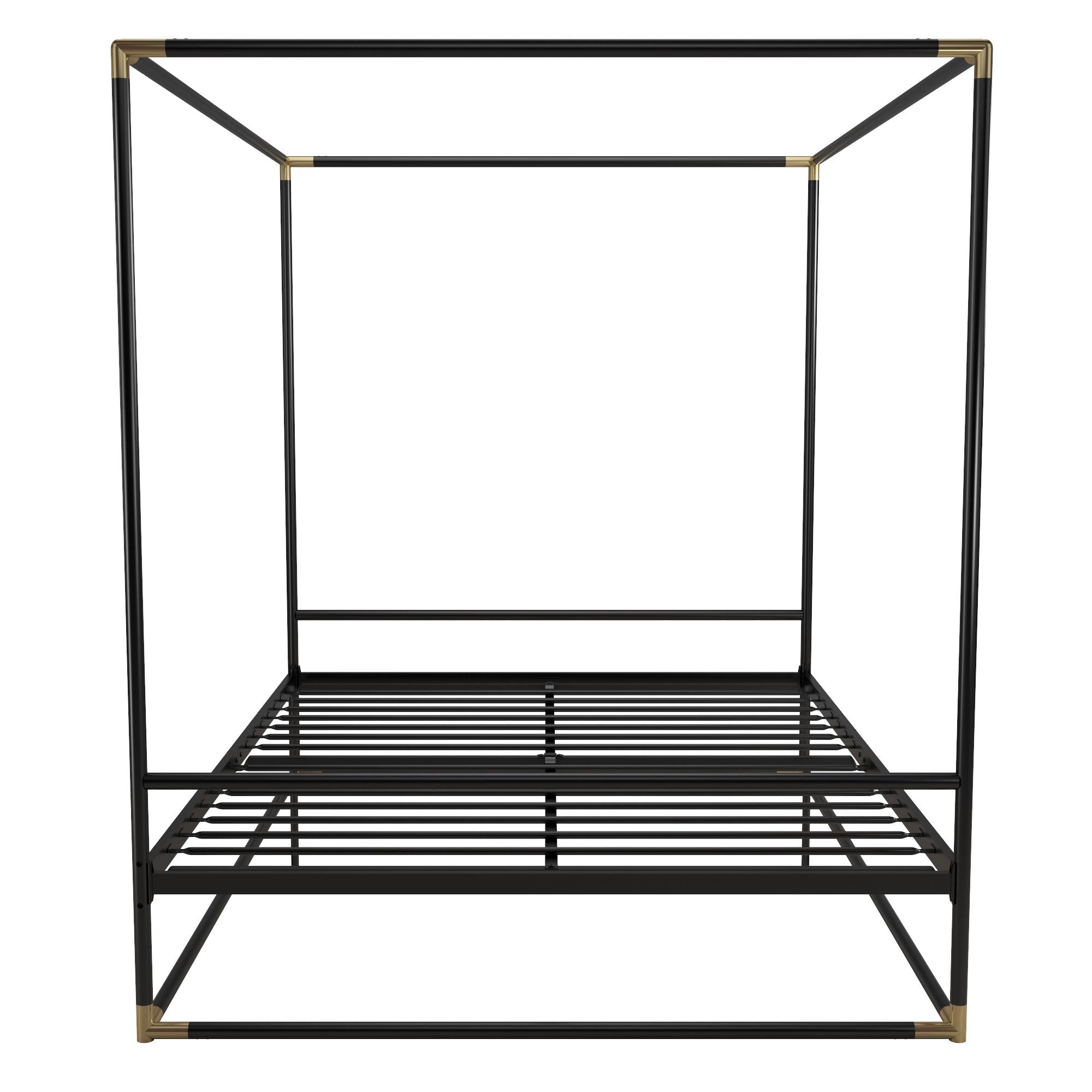 CosmoLiving Celeste Canopy Metal Bed - Black - Queen