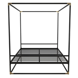 CosmoLiving Celeste Canopy Metal Bed - Black - Queen