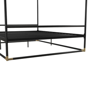 CosmoLiving Celeste Canopy Metal Bed - Black - Queen