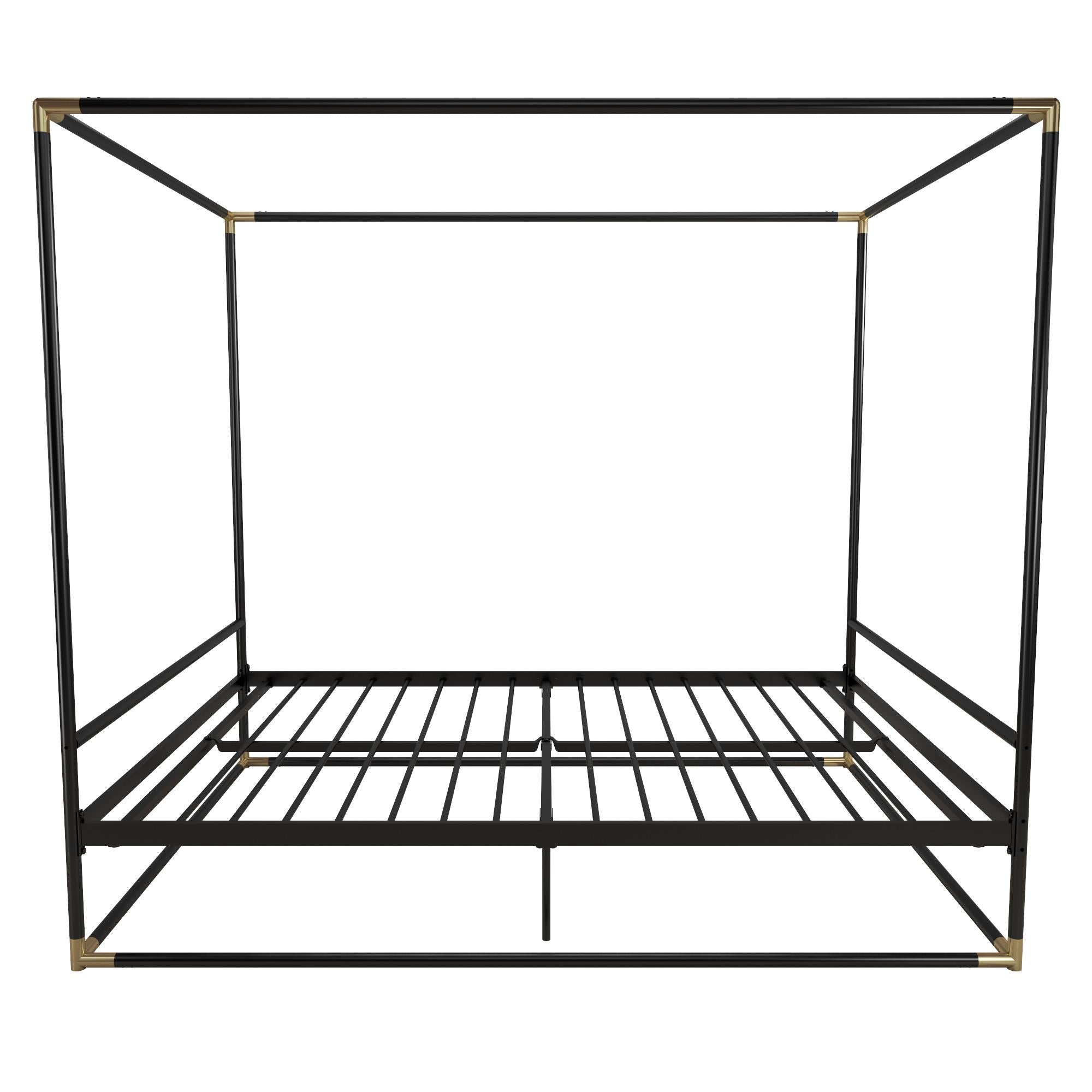 CosmoLiving Celeste Canopy Metal Bed - Black - Queen