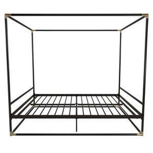 CosmoLiving Celeste Canopy Metal Bed - Black - Queen