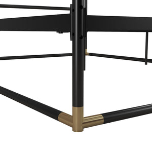 CosmoLiving Celeste Canopy Metal Bed - Black - Queen