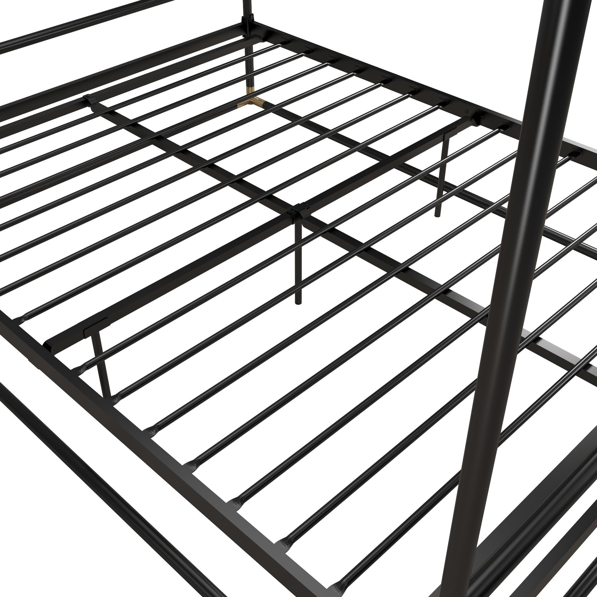 CosmoLiving Celeste Canopy Metal Bed - Black - Queen