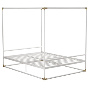 CosmoLiving Celeste Canopy Metal Bed - White - Queen