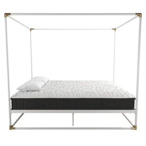 CosmoLiving Celeste Canopy Metal Bed - White - Queen