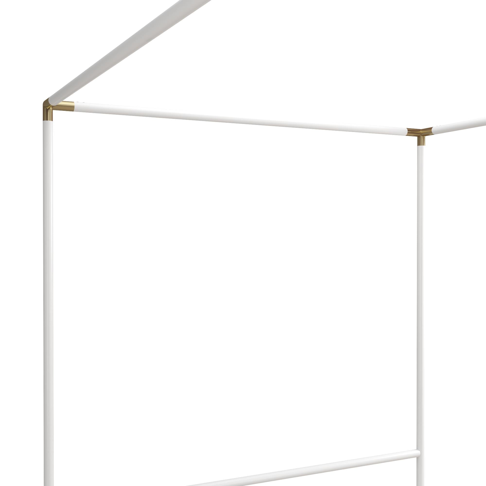 CosmoLiving Celeste Canopy Metal Bed - White - Queen