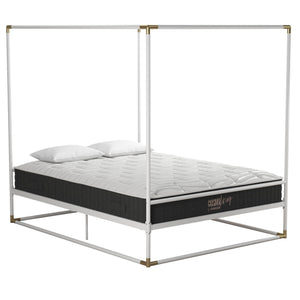 CosmoLiving Celeste Canopy Metal Bed - White - Queen