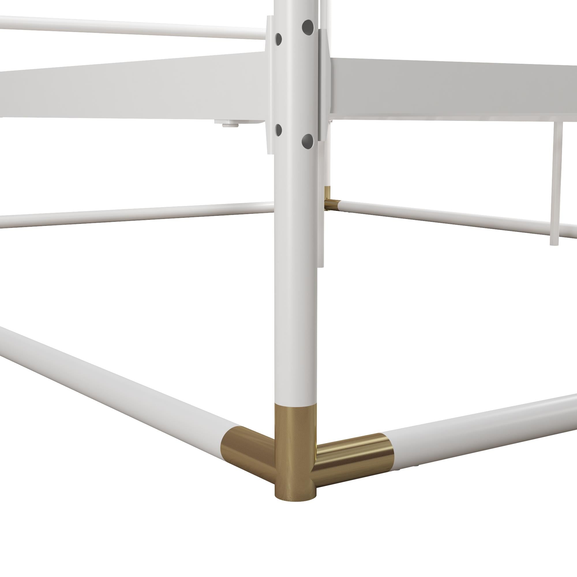 CosmoLiving Celeste Canopy Metal Bed - White - Queen
