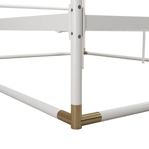 CosmoLiving Celeste Canopy Metal Bed - White - Queen