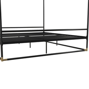 CosmoLiving Celeste Canopy Metal Bed - Black - King