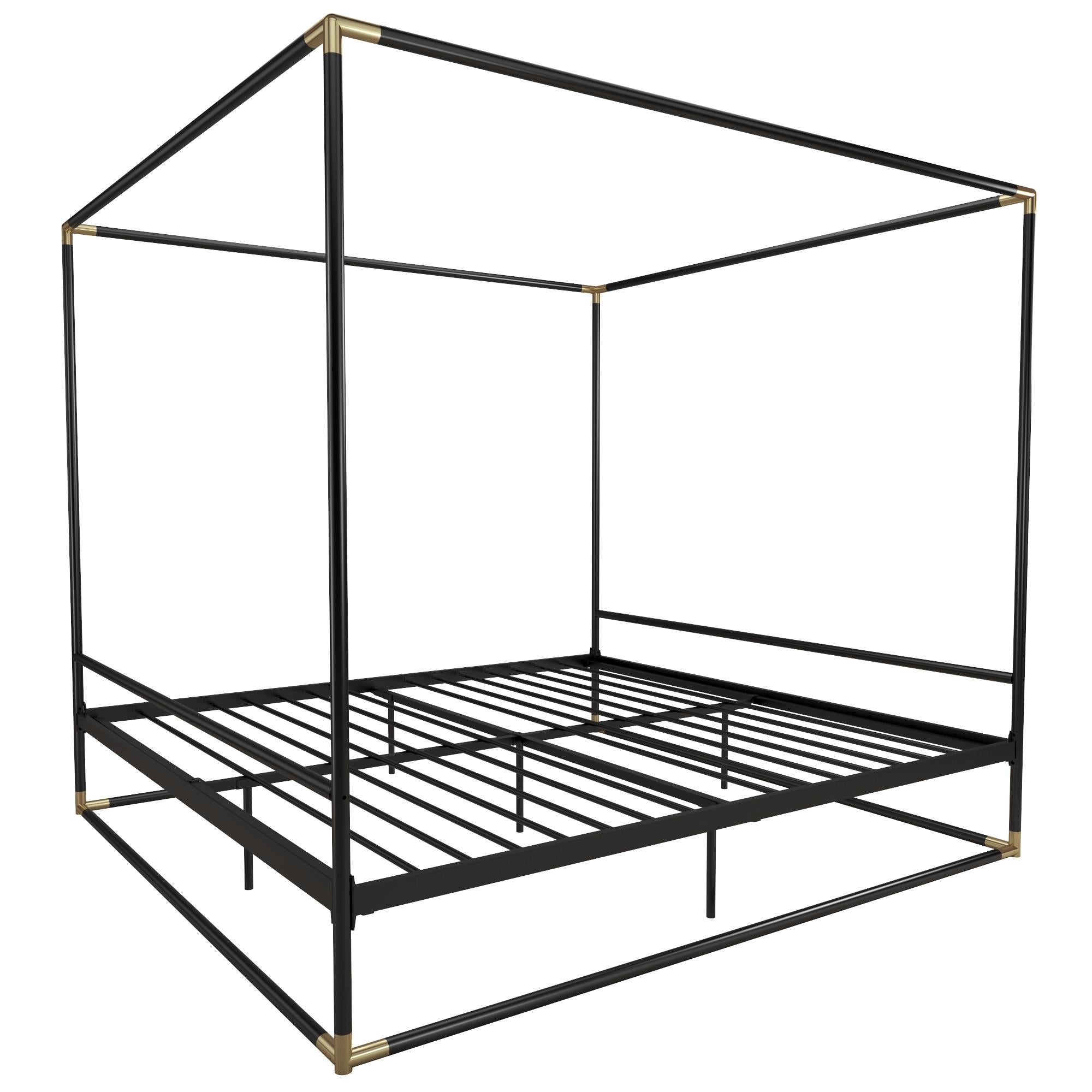 CosmoLiving Celeste Canopy Metal Bed - Black - King
