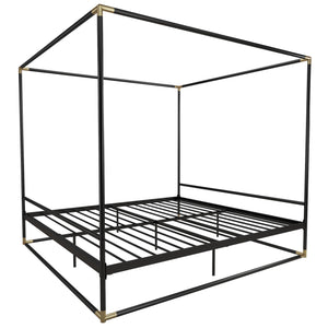 CosmoLiving Celeste Canopy Metal Bed - Black - King