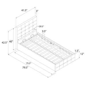 DHP Cambridge Upholstered Bed with Storage - Gray - Twin