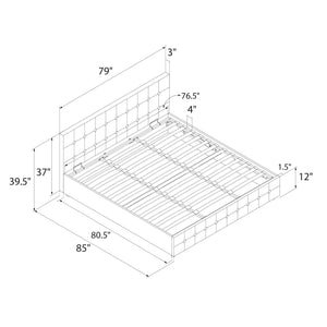 DHP Cambridge Upholstered Bed with Storage - Grey Linen - King