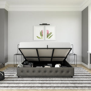 DHP Cambridge Upholstered Bed with Storage - Gray - King