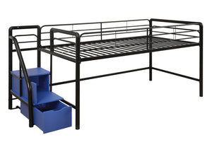 DHP Sol Kids' Low Loft Bed with Storage Steps - Black - Twin