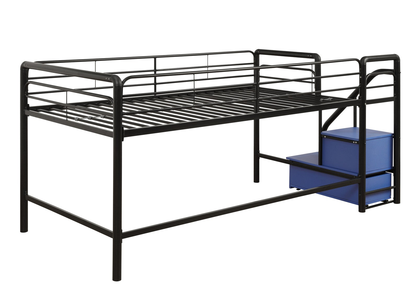 DHP Sol Kids' Low Loft Bed with Storage Steps - Black - Twin
