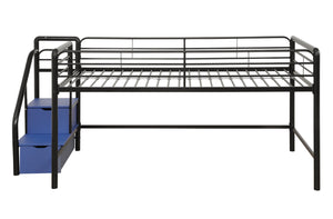 DHP Sol Kids' Low Loft Bed with Storage Steps - Black - Twin