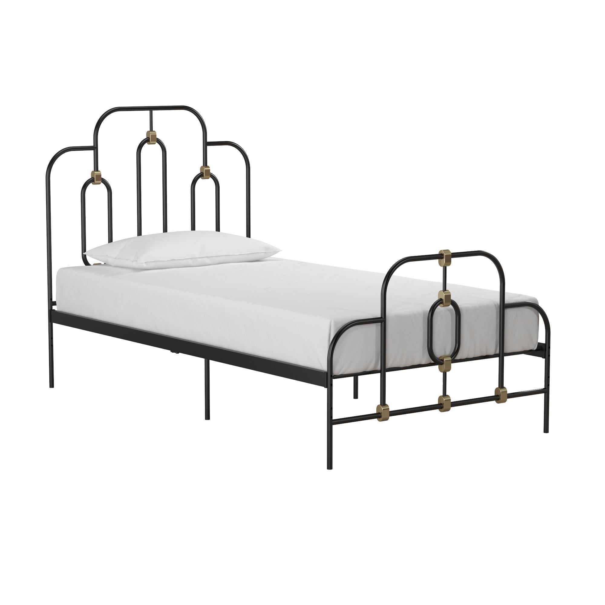 Novogratz Boutique Olivia Metal Bed - Black - Twin